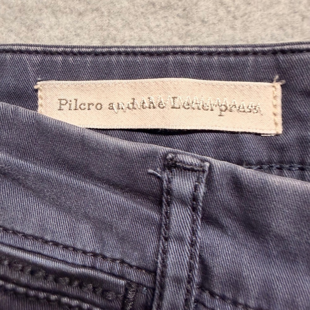 Pilcro and the Letterpress Hyphen Chino Shorts Navy Grey Size 26 Cuffed Summer - Picture 3 of 8